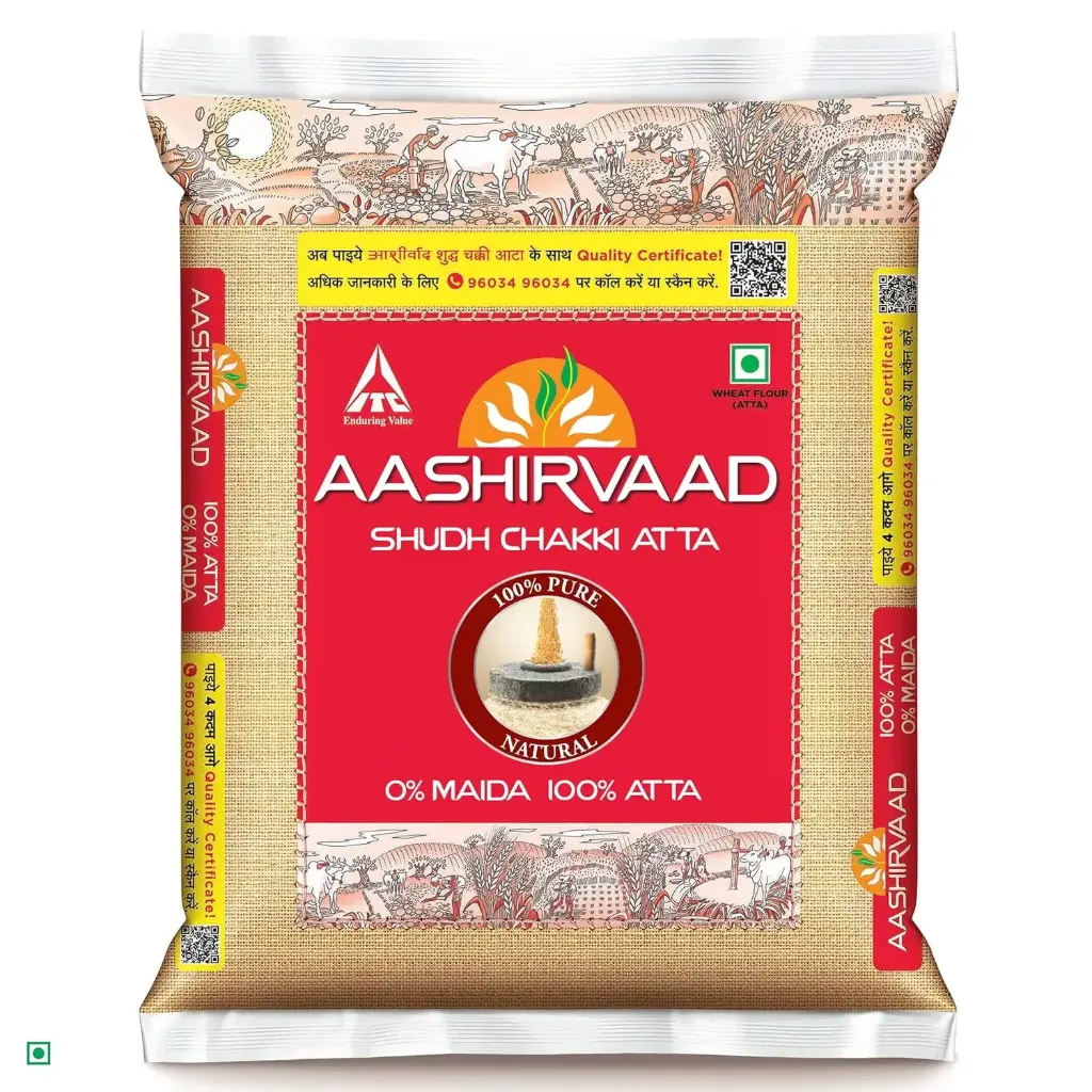 AASHIRVAAD SHUDH CHAKKI ATTA (10kg pack)M.R.P:(4̶5̶0̶) 11.11% off